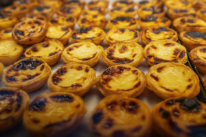 Portuguese Custard Tarts (Pastel de Nata) - traditional portuguese pastry - Lisbon, Portugal