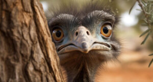 αστεία φάτσα από πουλί emu