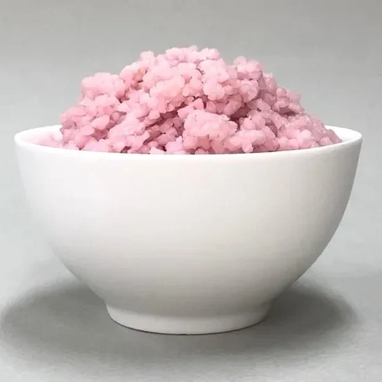 Οι πορώδεις κόκκοι του εργαστηριακού ρυζιού είναι γεμάτοι με μοσχαρίσια μυϊκά και λιπώδη κύτταρα