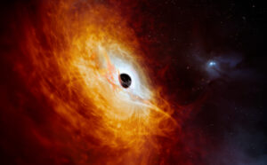 Καλλιτεχνική απεικόνιση του ρεκόρ κβάζαρ J0529-4351