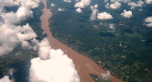 Εναέρια λήψη του ποταμού Μεκόνγκ
